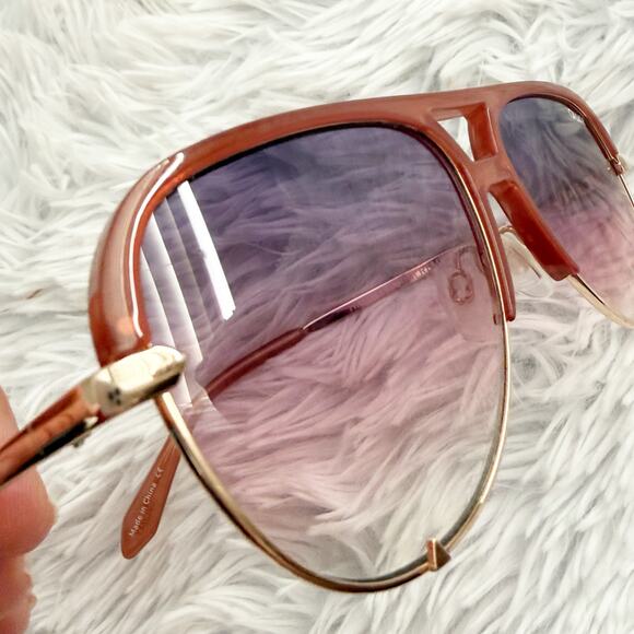 QUAY | High Key Mini Remixed Aviator Sunglasses Pink Purple Gradient Gold Frame main image 7